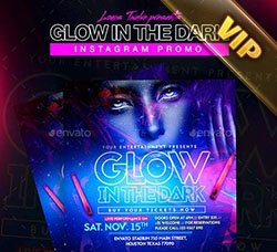艺术表演海报：Glow in the Dark Flyer + Instagram Promo